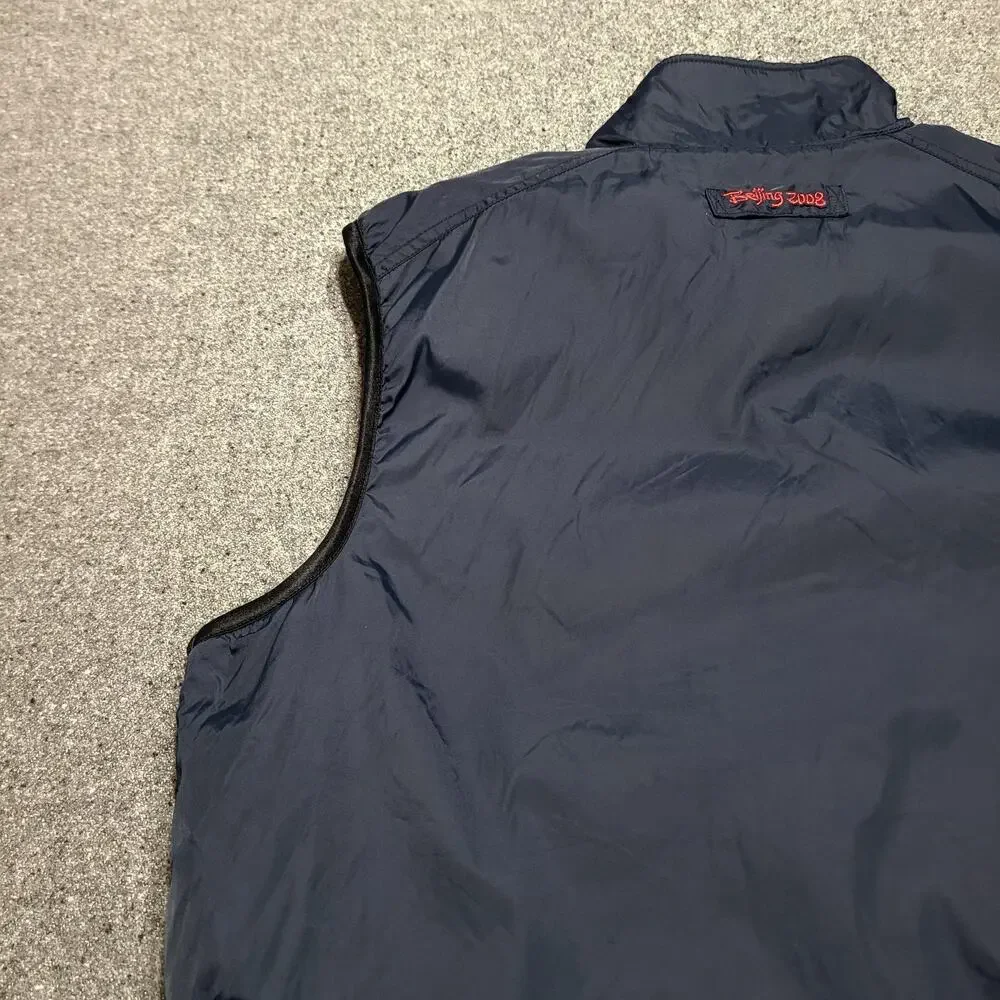 Beijing 2008 Olympics Jacket Mens Extra Large Blue Vest Pockets Zip Fleece Lined